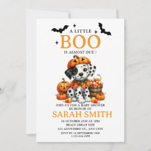 Halloween Little Dog Boo ist fast Due Baby Dusche Einladung