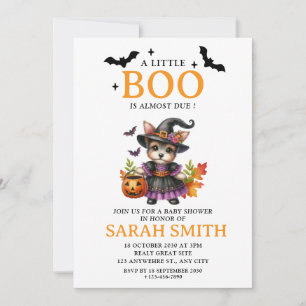 Halloween Little Dog Boo ist fast Due Baby Dusche Einladung
