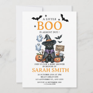 Halloween Little Dog Boo ist fast Due Baby Dusche Einladung