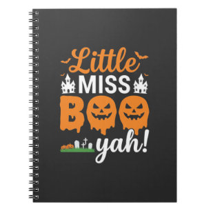 Halloween Little Miss Boo Yah Kürbisdesign_1 Notizblock