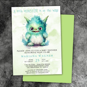 Halloween Little Monster Boy Baby Shower Einladung
