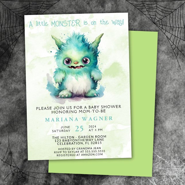 Halloween Little Monster Boy Baby Shower Einladung (Von Creator hochgeladen)