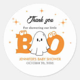 Halloween Little Neutral Boy Baby Dusche Danke Runder Aufkleber