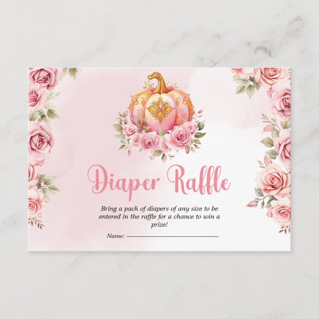 Halloween Little Pumpkin Baby Duwer Diaper Raffle Begleitkarte (Vorderseite)