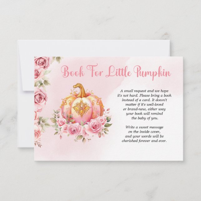 Halloween Little Pumpkin Baby Showbuchanfrage Dankeskarte (Vorderseite)