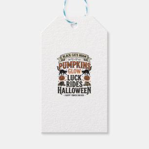 Halloween-LKW-Fahrer-Shirt mit schwarzen Katzen un Geschenkanhänger