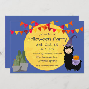 Halloween Llama-Party Einladung