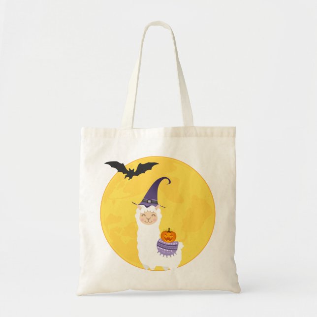 Halloween Llama Trick-or-Leckerei Tragetasche (Vorne)