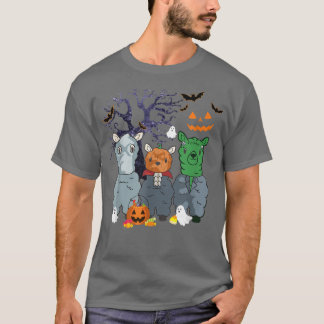 Halloween Llama Witwe Beängstigendes Halloween-Kos T-Shirt