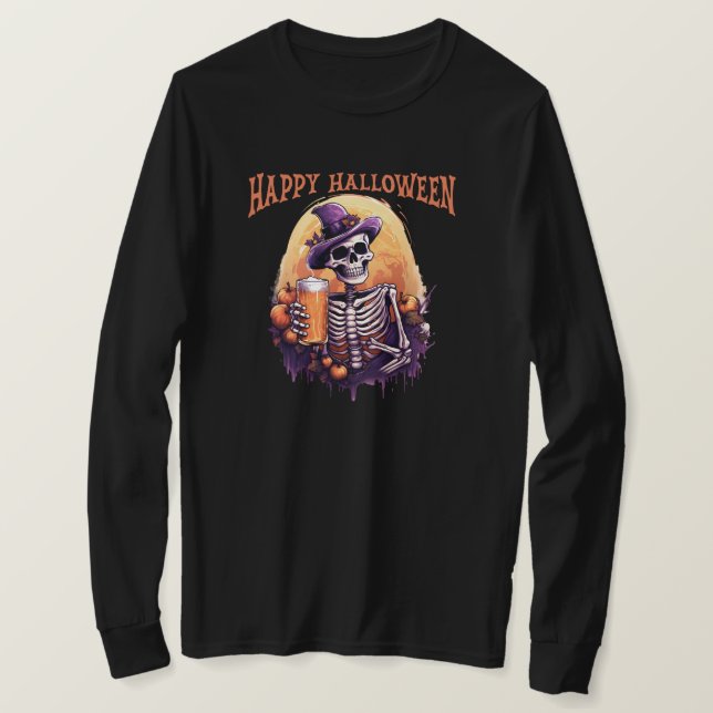 Halloween Long Sleeve T - Shirt (Design vorne)