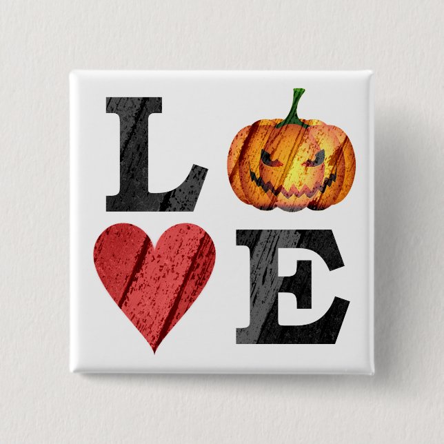 Halloween LOVE with Scary Jack o'lantern Button (Vorderseite)
