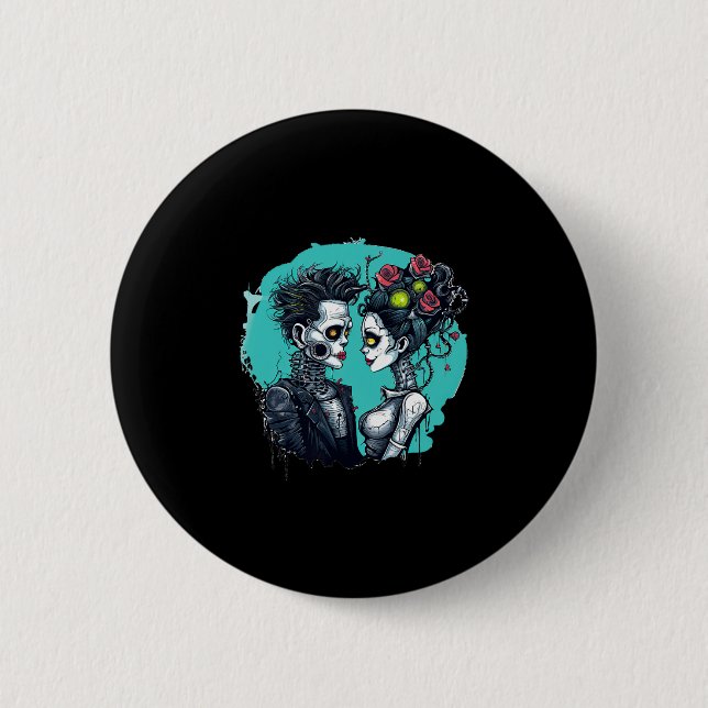 Halloween Lovers Frankenstein Skeleton Button (Vorderseite)