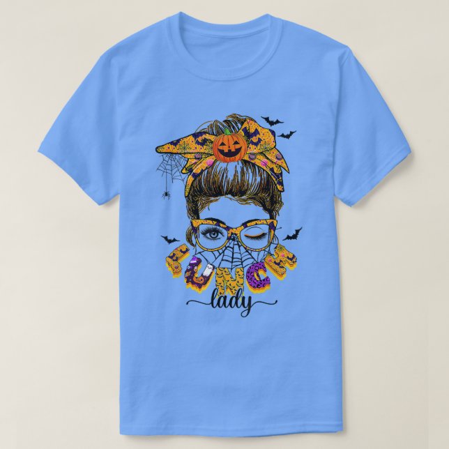 Halloween Lunch Lady Bun Spooky Season Lunch T-Shirt (Design vorne)