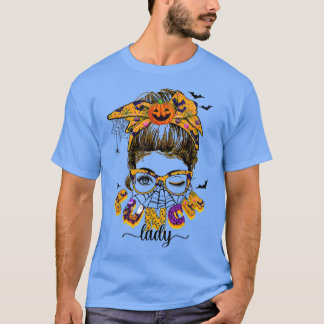 Halloween Lunch Lady Bun Spooky Season Lunch T-Shirt