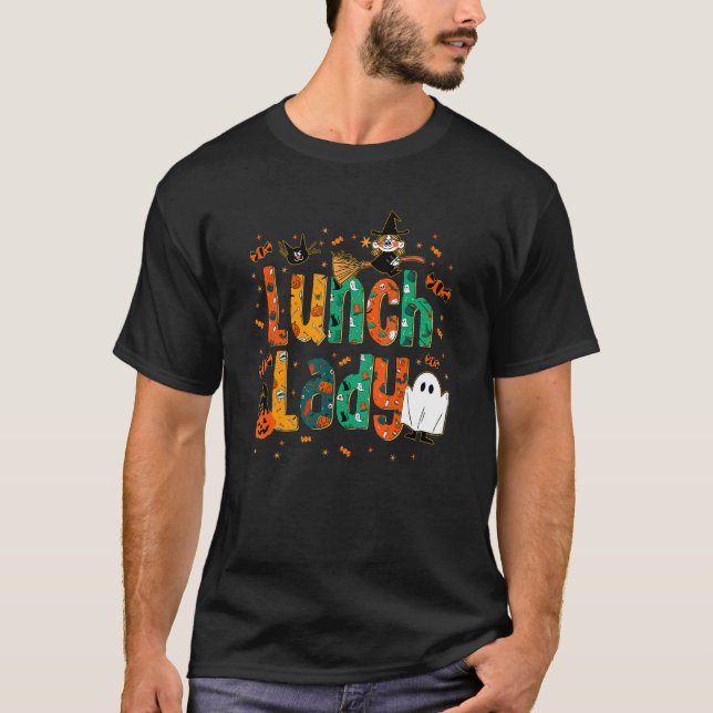 Halloween Lunch Lady Cafeteria Spooky Lunch Lady H T-Shirt (Vorderseite)