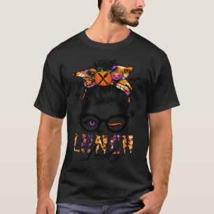 Halloween Lunch Lady-Messy Bun Hair-Cool Pumpkin-C T-Shirt