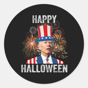 Halloween Lustig Frohes 4. Juli Anti Joe Biden Runder Aufkleber