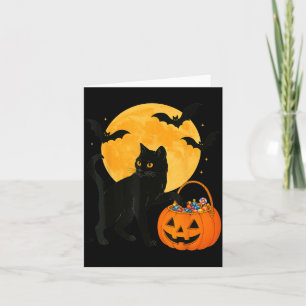 Halloween lustige schwarze Katze Kürbis mit süßer Karte