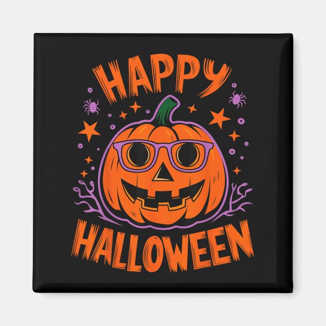 Halloween Lustiger Kürbis Frohe Halloween Magnet (Vorne)