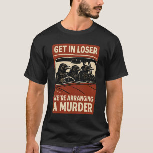 Halloween Lustiger Mord an Krähen Retro Komm Rein T-Shirt