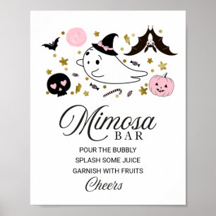Halloween Mädchen Baby Shower Mimosa Bar Schild