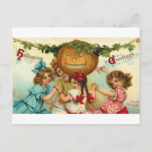 Halloween Mädchen Feiertagspostkarte