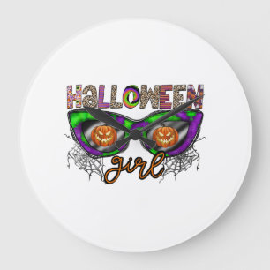 Halloween-Mädchen Große Wanduhr