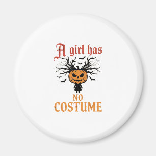 Halloween-Mädchen Hat Kein Kostüm-Kürbis Magnet