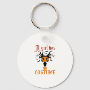 Halloween-Mädchen Hat Kein Kostüm-Kürbis Schlüsselanhänger