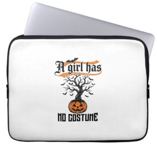 Halloween-Mädchen ohne Kostüm Vintage-Kürbis_1 Laptopschutzhülle
