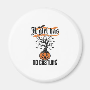 Halloween-Mädchen ohne Kostüm Vintage-Kürbis_1 Magnet