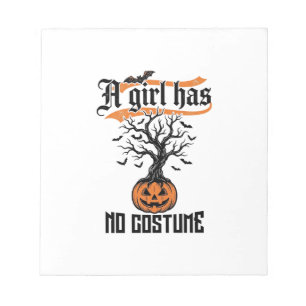 Halloween-Mädchen ohne Kostüm Vintage-Kürbis_1 Notizblock