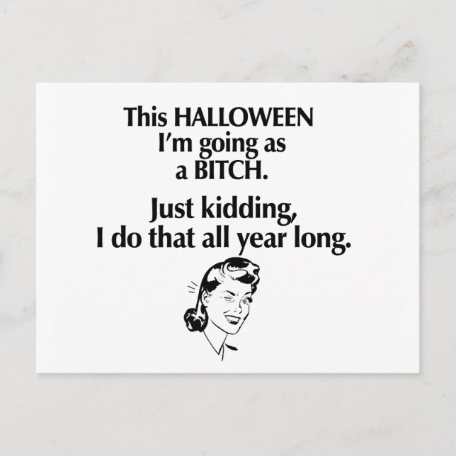 Halloween Mädchen Postkarte (Vorderseite)