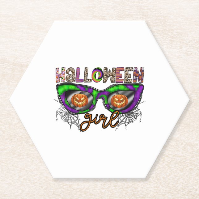 Halloween-Mädchen Untersetzer (Vorderseite)