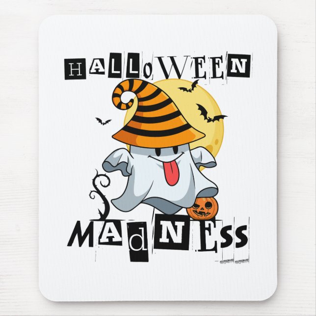 Halloween Madness Funny Ghost October Harvest Spaß Mousepad (Vorne)