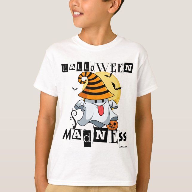 Halloween Madness Funny Ghost October Harvest Spaß T-Shirt (Vorderseite)