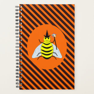 Halloween Magic Bee Hexe Orange und Schwarze Strei Planer