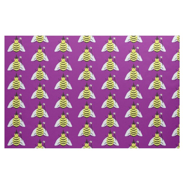 Halloween Magic Bee Wizard Lila Stoff (Fat Quarter (45,7 x 55,9 cm))