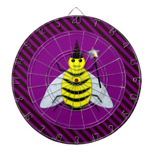 Halloween Magic Bee Wizard Lila und schwarz Streif Dartscheibe