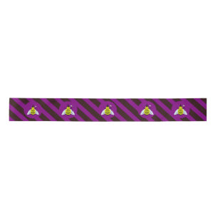 Halloween Magic Bee Wizard Lila und schwarz Streif Satinband