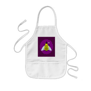 Halloween Magic Bee Wizard Purple and Black Stripe Kinderschürze
