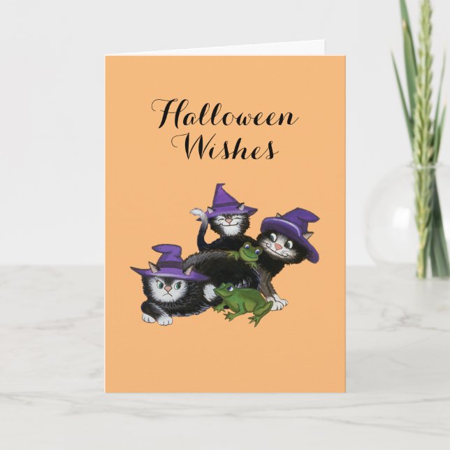 Halloween Magic Cats Karte (Vorderseite)