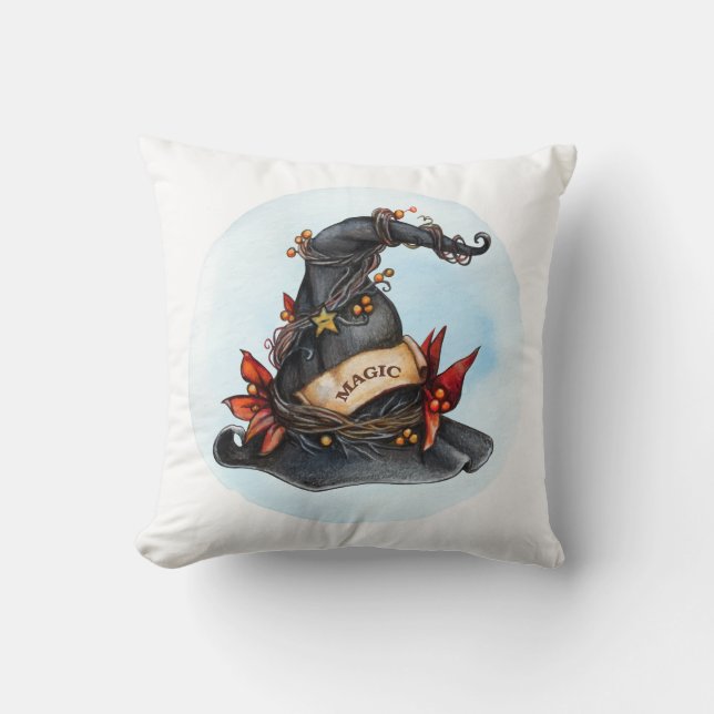 Halloween Magic Hexen-Hutwurfkissen Kissen (Vorderseite)