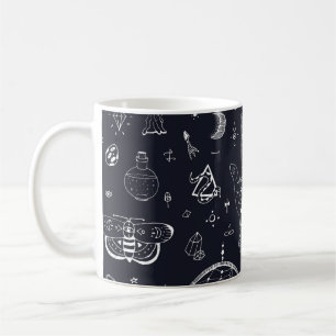 Halloween Magic: Vintages Doodle-Muster. Kaffeetasse