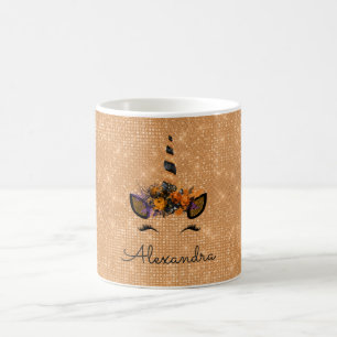 Halloween Magical Unicorn Glitzer und Sparkle Kaffeetasse
