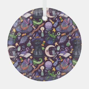 Halloween-Magie: Dunkle, von Hand gezeichnet Muste Ornament Aus Glas