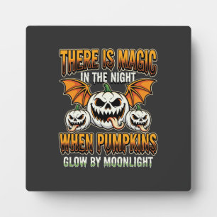 Halloween-Magie-Kürbis-Mondlicht-Horror-Vektor Fotoplatte