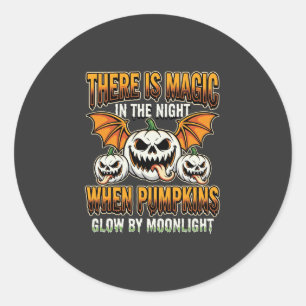 Halloween-Magie-Kürbis-Mondlicht-Horror-Vektor Runder Aufkleber