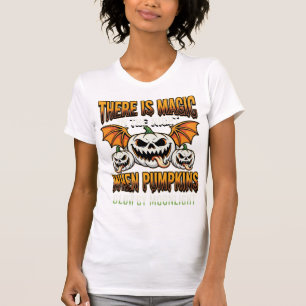 Halloween-Magie-Kürbis-Mondlicht-Horror-Vektor T-Shirt