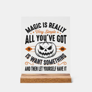 Halloween-Magie-Kürbis-Vintage-Vector-Shirt-Design Acrylschild